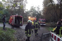 Einsturz ehemaliger Grubenschacht / Absichern eines Loches nach Einsturz Waldstraße Riegelsberg